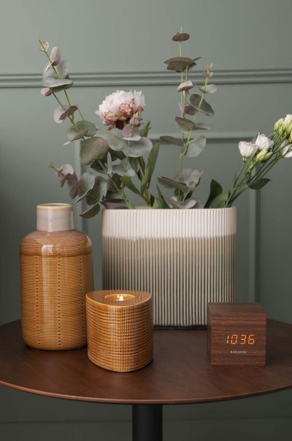 Salon i sypialnia Karlsson budzik Block KA5652DW brązowy