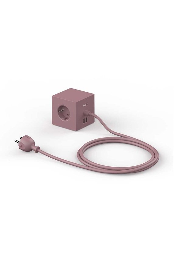 Avolt kostka ładująca magnetyczna Square 1, 2 x USB, 1,8 m SQ1.F.USB.BR różowy AA00