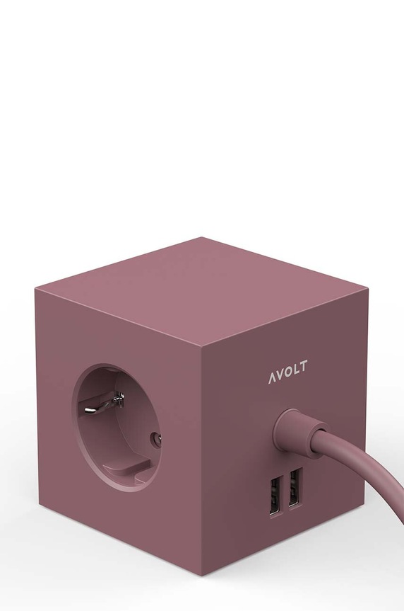 Lifestyle Avolt kostka ładująca magnetyczna Square 1, 2 x USB, 1,8 m SQ1.F.USB.BR różowy