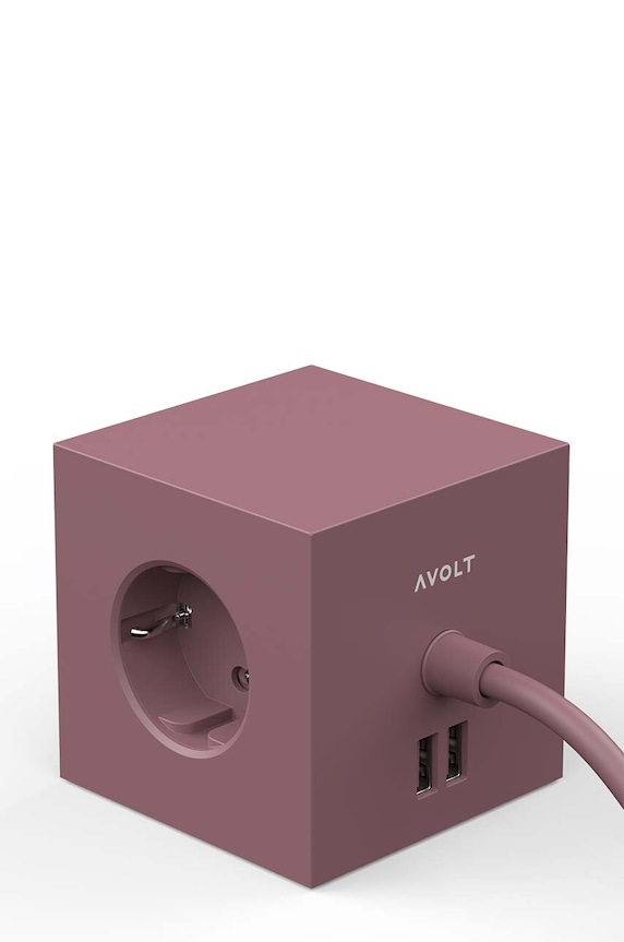 Lifestyle Avolt kostka ładująca magnetyczna Square 1, 2 x USB, 1,8 m SQ1.F.USB.BR różowy