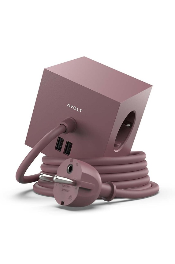 Avolt kostka ładująca magnetyczna Square 1, 2 x USB, 1,8 m SQ1.F.USB.BR różowy