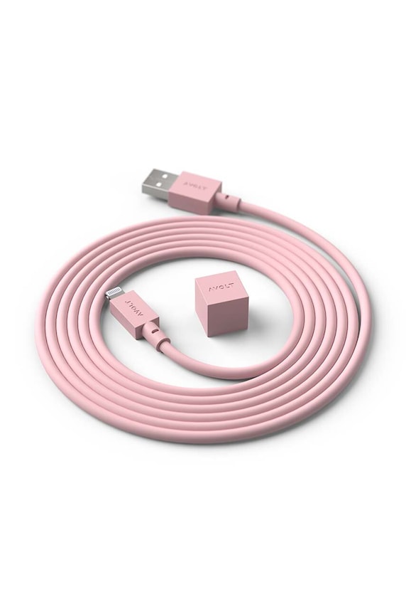 Зарядний usb кабель Avolt Cable 1, USB A to Lightning, 1,8 m рожевий C1.USB.C89.18.P