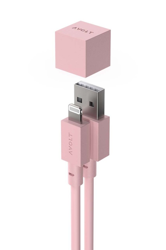 Зарядний usb кабель Avolt Cable 1, USB A to Lightning, 1,8 m C1.USB.C89.18.P рожевий AA00