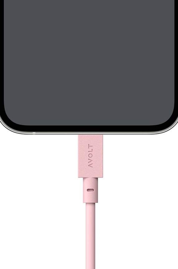 Зарядний usb кабель Avolt Cable 1, USB A to Lightning, 1,8 m C1.USB.C89.18.P рожевий