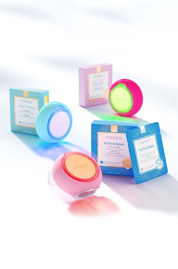 Home SPA FOREO dispozitiv pentru aplicarea măștilor și terapie cu lumină UFO™ 3 mini F1566 roz