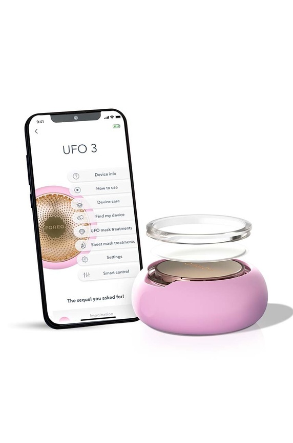 FOREO dispozitiv pentru aplicarea măștilor și terapie cu lumină UFO™ 3 roz F1511