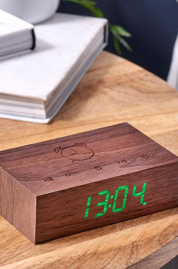 Gingko Design ceas de masă Flip Click Clock maro G003W8