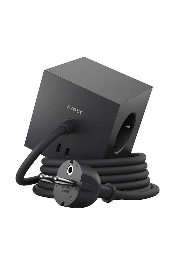 Avolt kostka ładująca magnetyczna Square 1, 2 x USB-C, 1,8 m czarny SQ1.EUFC20.18SB
