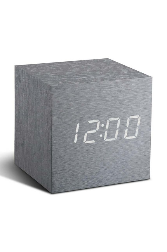 Настолен часовник Gingko Design Cube Click Clock сив GK08W6