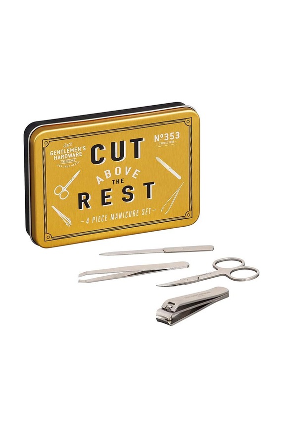 Sada na manikúru Gentlemen's Hardware Manicure Set in Tin 4-pack žlutá GEN353UK