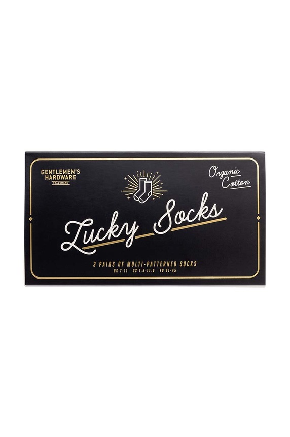 Gentlemen's Hardware skarpetki Lucky Socks 3-pack czarny GEN541UK