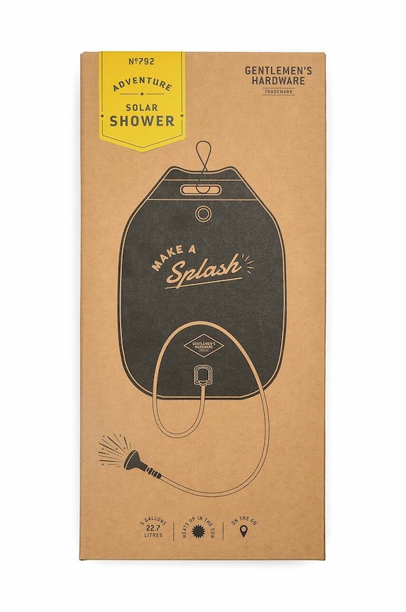 Ντους για κάμπινγκ Gentlemen's Hardware Portable Solar Shower μαύρο GEN792UK