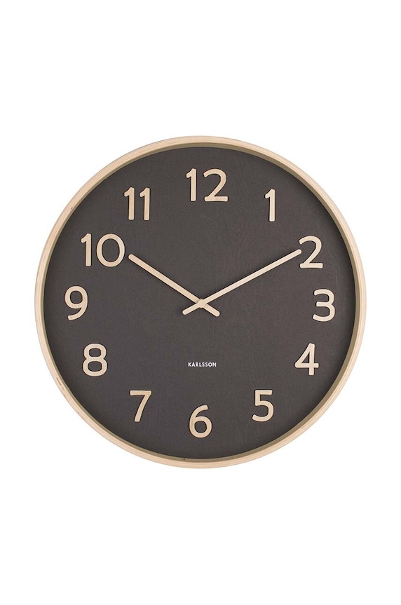 Nástenné hodiny Karlsson Pure Wood čierna KA5852BK