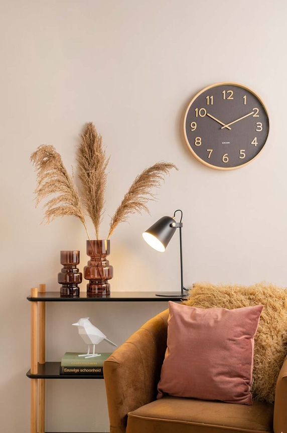 Nástenné hodiny Karlsson Pure Wood KA5852BK čierna