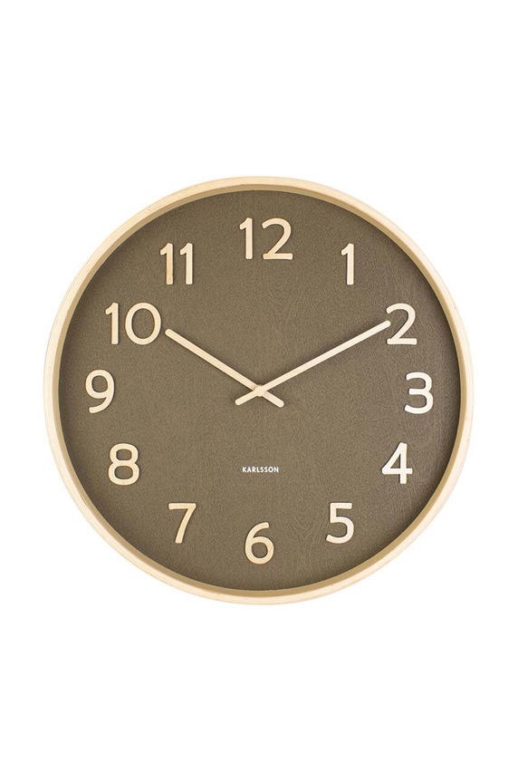 Karlsson zegar ścienny Pure Wood zielony KA5852MG