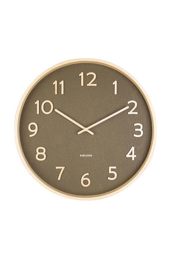 Karlsson zegar ścienny Pure Wood zielony KA5852MG