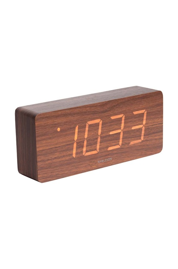 Настолен будилник Karlsson Clock Tube 21 x 9 x 4,5 cm кафяв KA5654DW