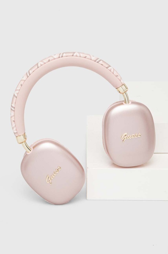 Ασύρματα ακουστικά Guess Bluetooth Gcube Metallic Script Logo ροζ GUBHK1GCTCSP
