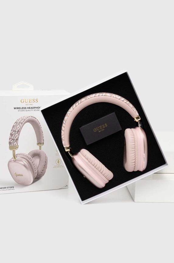 Lifestyle Ασύρματα ακουστικά Guess Bluetooth Gcube Metallic Script Logo GUBHK1GCTCSP ροζ