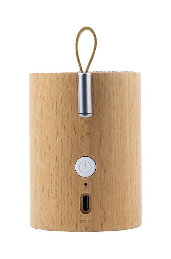 Gingko Design difuzor wireless cu iluminare Drum Light Bluetooth Speaker bej G020BH