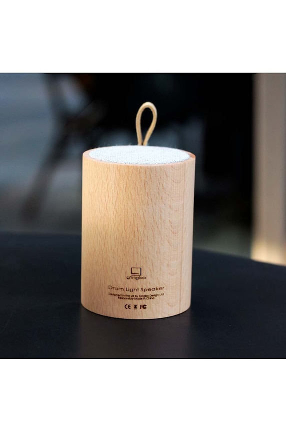 Gingko Design difuzor wireless cu iluminare Drum Light Bluetooth Speaker bej G020BH