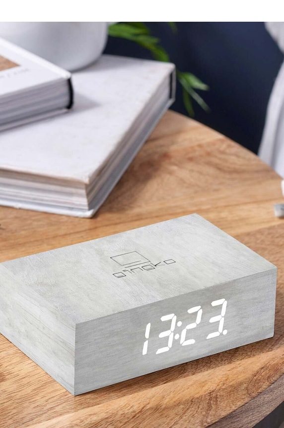 Настолен часовник Gingko Design Flip Click Clock G003W13 бял AA00