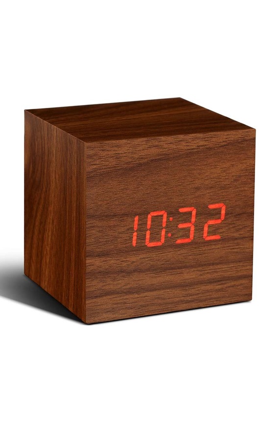 Επιτραπέζιο ρολόι Gingko Design Cube Click Clock μπεζ GK08R8
