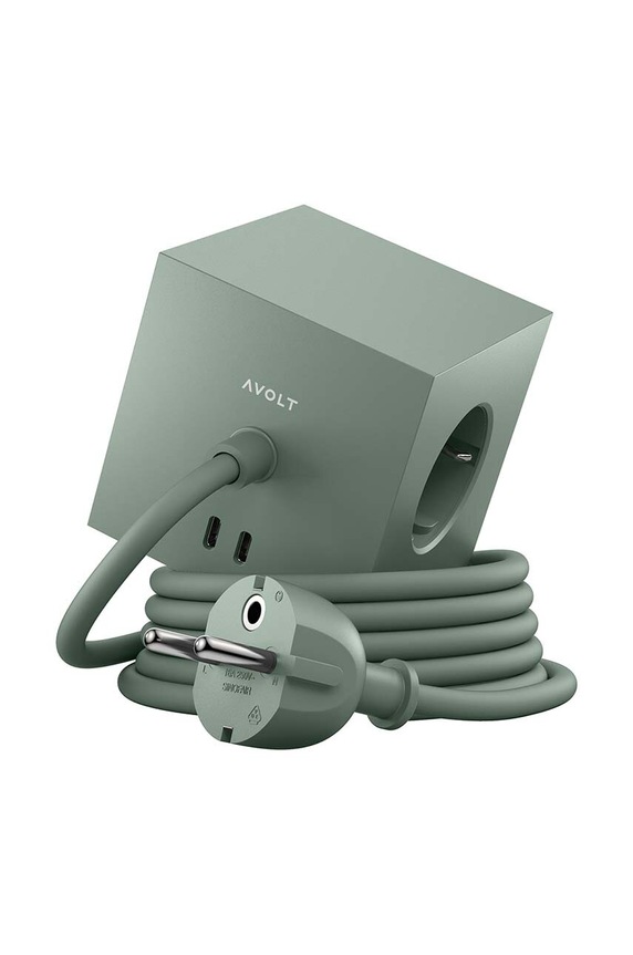 Magnetska kocka za punjenje Avolt Square 1, 2 x USB, 1,8 m zelena SQ1.EUFC20.18OG