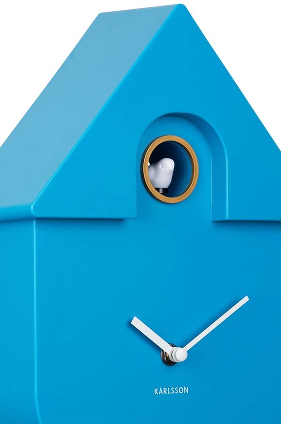 Salon i sypialnia Karlsson zegar ścienny Modern Cuckoo KA5768BB niebieski