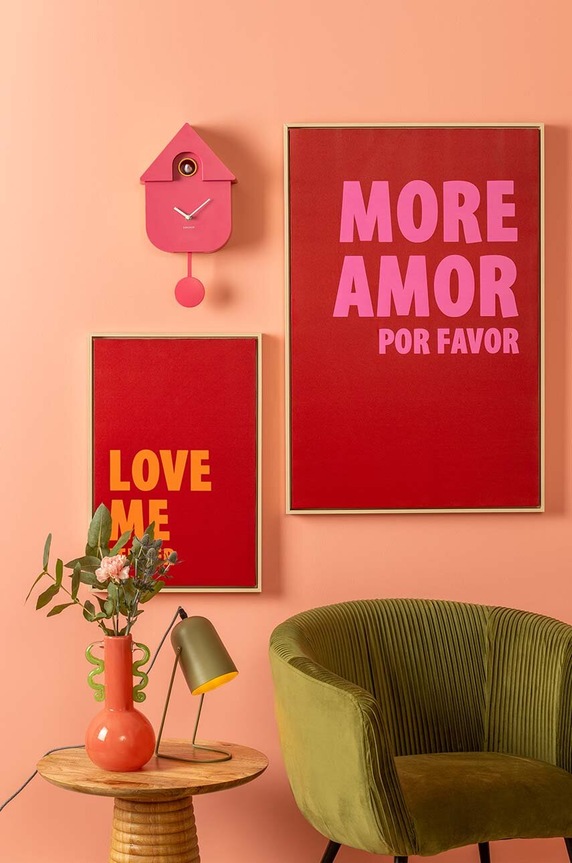 Karlsson orologio da parete Modern Cuckoo KA5768BP rosa
