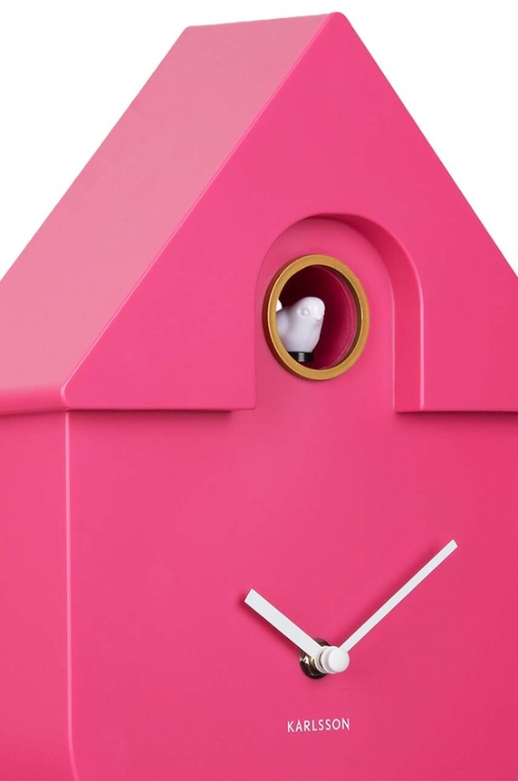 Salotto e camera Karlsson orologio da parete Modern Cuckoo KA5768BP rosa
