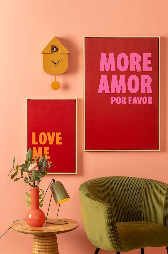 Ρολόι τοίχου Karlsson Modern Cuckoo KA5768BY κίτρινο