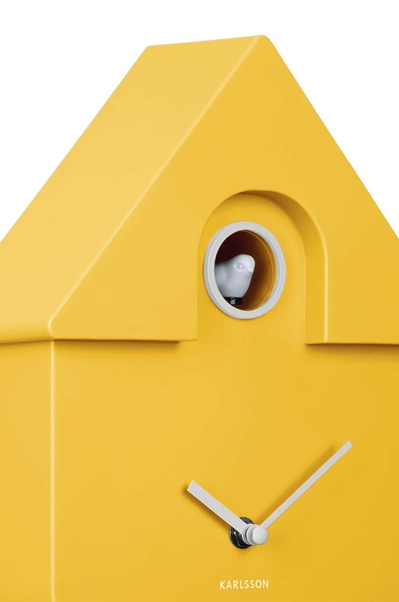 Σαλόνι και υπνοδωμάτιο Ρολόι τοίχου Karlsson Modern Cuckoo KA5768BY κίτρινο