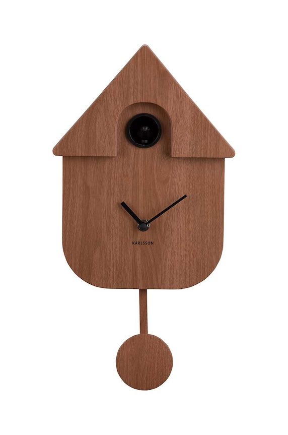 Karlsson zegar z kukułką Modern Cuckoo brązowy KA5964DW