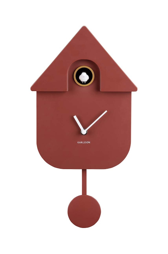 Karlsson ceas de perete Modern Cuckoo rosu KA5768RD