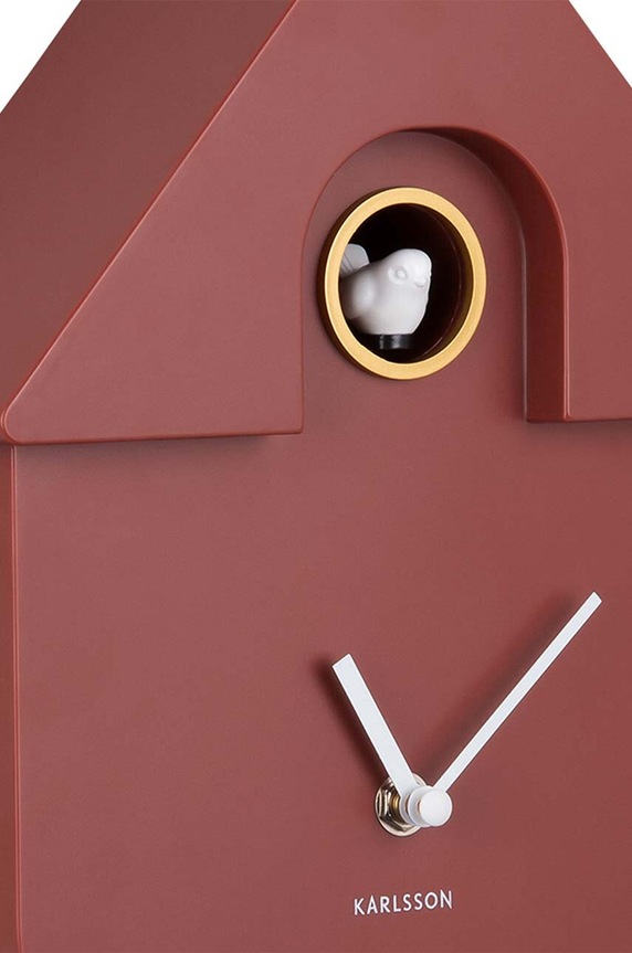 Living și dormitor Karlsson ceas de perete Modern Cuckoo KA5768RD rosu