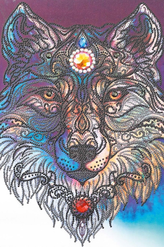 Graine Creative set diy Diamond Painting Loup 117036. multicolore AA00