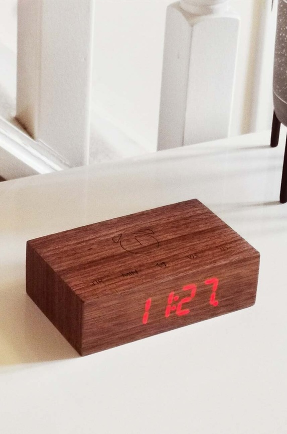 Stolní hodiny Gingko Design Flip Click Clock hnědá G003R8
