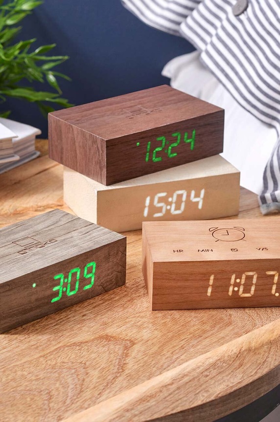 Stolní hodiny Gingko Design Flip Click Clock G003R8 hnědá AA00