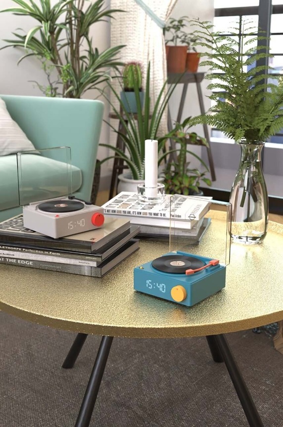MOB boxă cu ceas deşteptător Gramofon VS.80.BL1 albastru