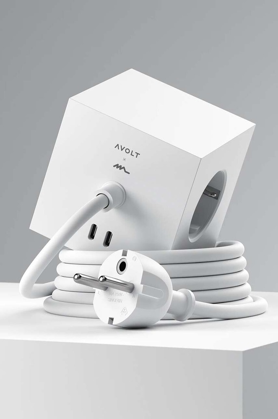 Avolt kostka ładująca magnetyczna Square 1, 2 x USB, 1,8 m SQ1.EUFC20.18WH. biały AA00