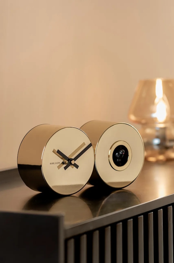 Salon i sypialnia Karlsson zegar z kukułką Duo Cuckoo Plated KA5789GD multicolor