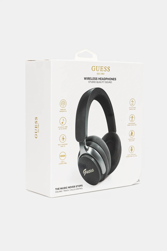 Guess cuffie sovraauricolari wireless Metal Script Logo GUBHC22PSFCSMK nero