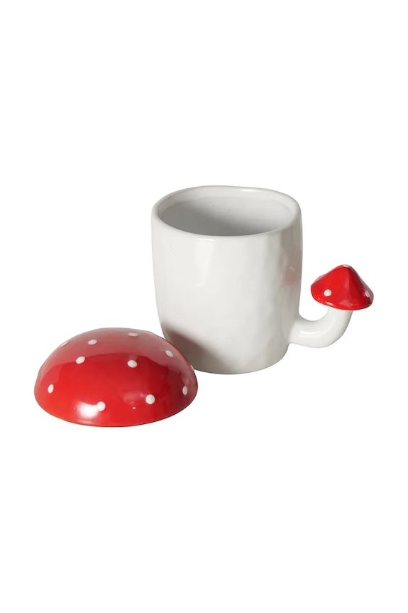 Boltze kubek z pokrywką Funghi 430 ml biały 2060537