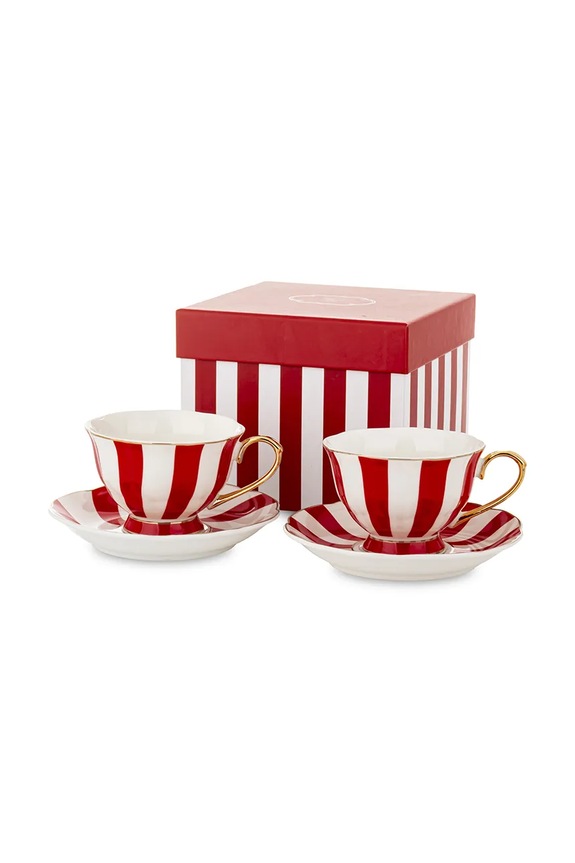home & lifestyle set de cești și farfurioare pentru 2 persoane. multicolor 173402