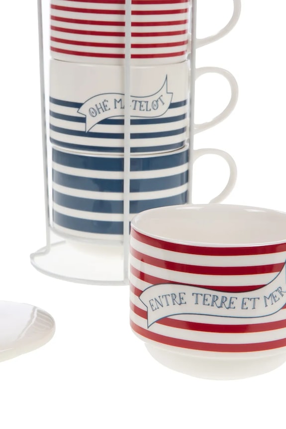 Set šalica sa držačem home & lifestyle 4-pack 164574 šarena AA00