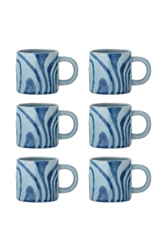 Komplet skodelic Bloomingville Ninka 250 ml 6-pack modra 82061581