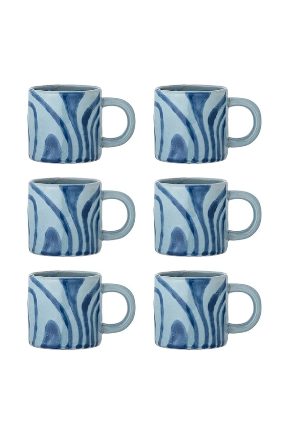 Komplet skodelic Bloomingville Ninka 250 ml 6-pack modra 82061581