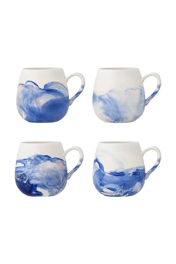 Σετ φλιτζάνια Bloomingville Lyre 250 ml 4-pack μπλε 82072550