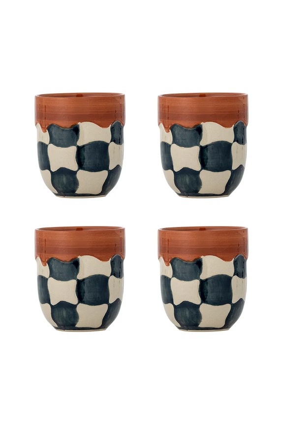 Bloomingville zestaw kubków Check 375 ml 4-pack multicolor 82072604